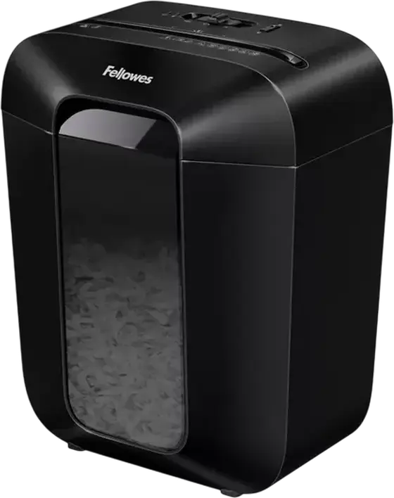 Fellowes Powershred LX50 Cross-Cut Paper Shredder, P-4 Security, 9-Sheet Capacity, 17L Bin, for Paper, Staples and Plastic Cards, Black