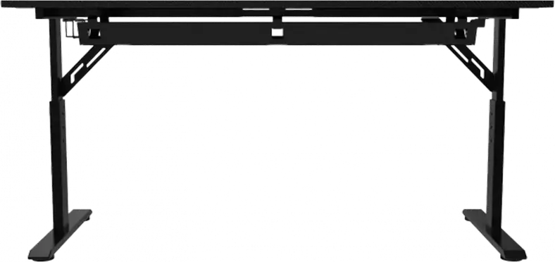 Proove Glitch Gaming Desk, 140x60x71 cm, Carbon-fiber Tabletop, Steel Frame, RGB Lighting, Headphone Hook, Cup Holder, Cable Management, Black