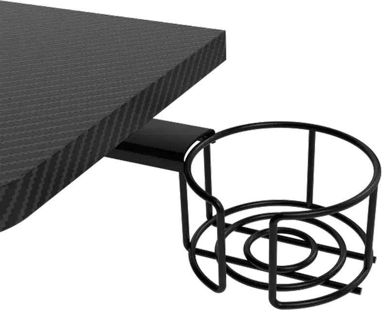 Proove Glitch Gaming Desk, 140x60x71 cm, Carbon-fiber Tabletop, Steel Frame, RGB Lighting, Headphone Hook, Cup Holder, Cable Management, Black