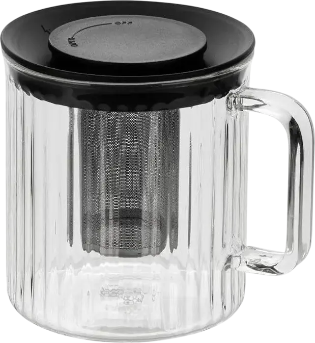Cnastrac de ceai din sticla RESTO 90517 AIN cu infuzor din otel inoxidabil, Capacitate 1 L, Compatibil cu masina de spalat vase