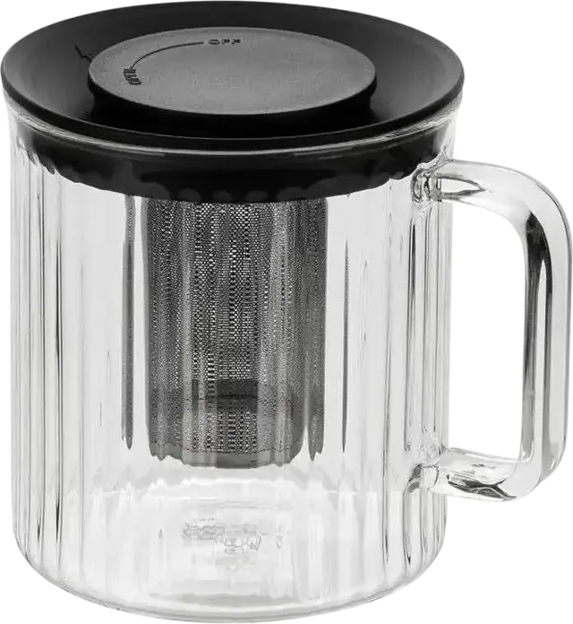 Cnastrac de ceai din sticla RESTO 90517 AIN cu infuzor din otel inoxidabil, Capacitate 1 L, Compatibil cu masina de spalat vase