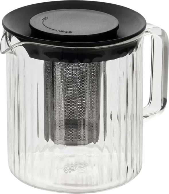 Cnastrac de ceai din sticla RESTO 90517 AIN cu infuzor din otel inoxidabil, Capacitate 1 L, Compatibil cu masina de spalat vase