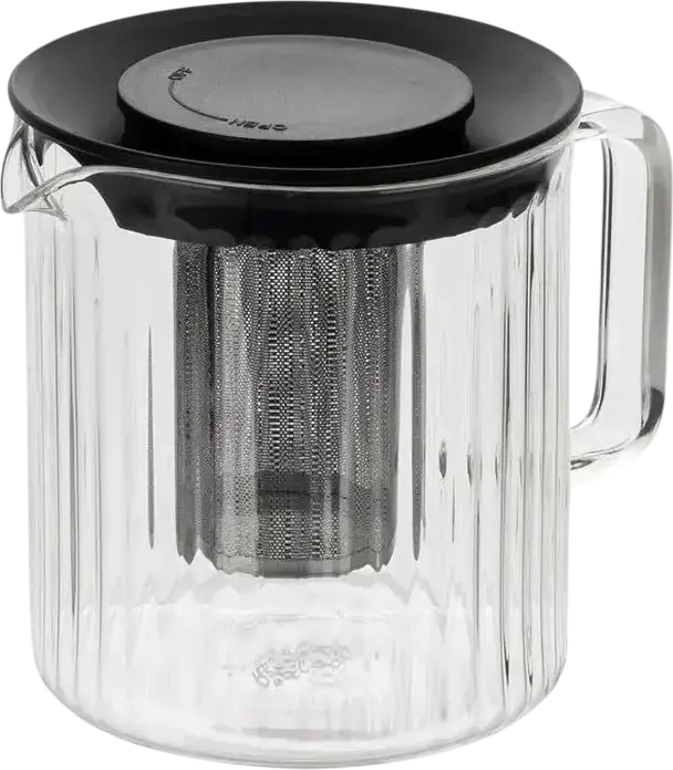 Cnastrac de ceai din sticla RESTO 90517 AIN cu infuzor din otel inoxidabil, Capacitate 1 L, Compatibil cu masina de spalat vase
