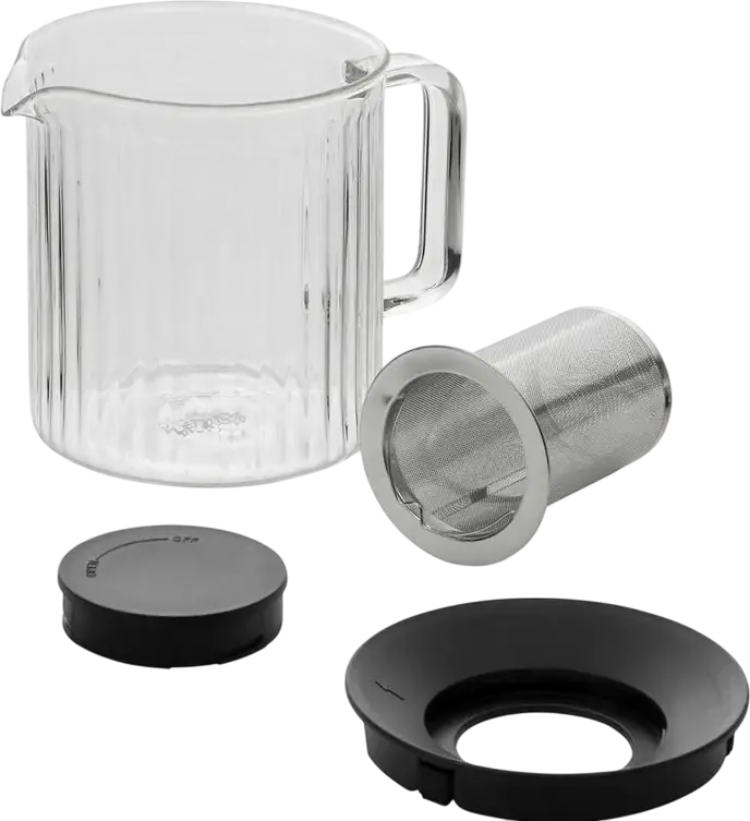 Cnastrac de ceai din sticla RESTO 90517 AIN cu infuzor din otel inoxidabil, Capacitate 1 L, Compatibil cu masina de spalat vase