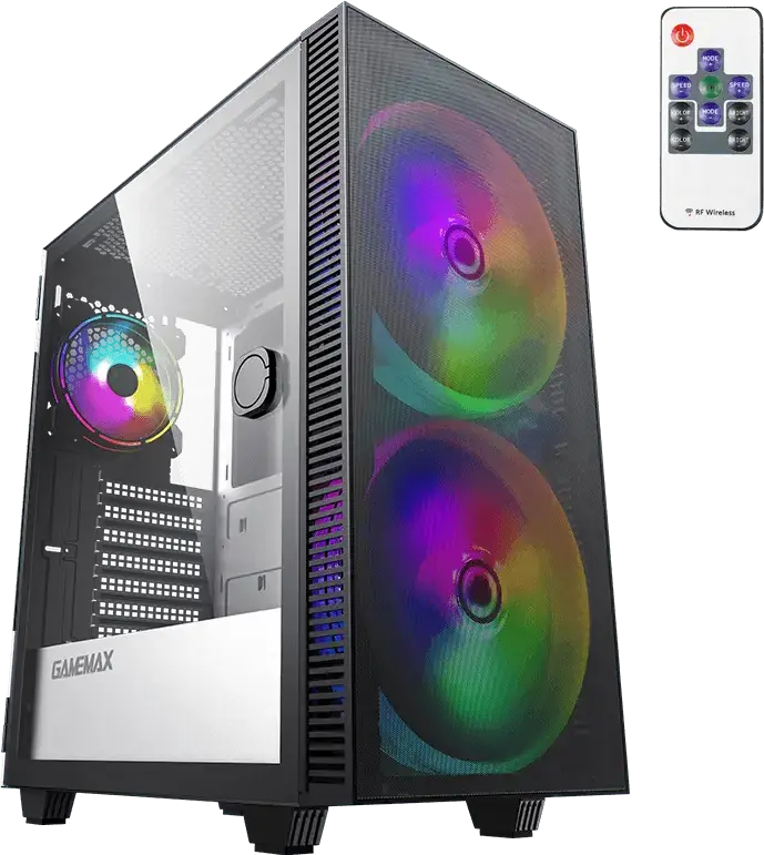 Игровой корпус Gamemax Aero Midi ATX Tower, белый внутренний цвет, закаленное стекло 4мм, 3 ARGB вентилятора (2x200мм, 1x120мм), PWM+ARGB HUB, поддержка ATX/M-ATX/ITX