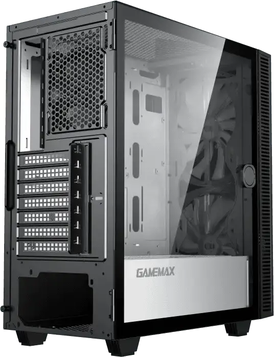 Игровой корпус Gamemax Aero Midi ATX Tower, белый внутренний цвет, закаленное стекло 4мм, 3 ARGB вентилятора (2x200мм, 1x120мм), PWM+ARGB HUB, поддержка ATX/M-ATX/ITX