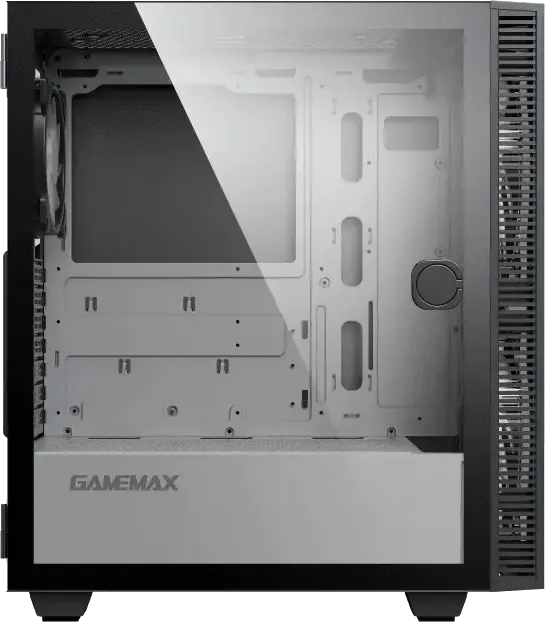 Игровой корпус Gamemax Aero Midi ATX Tower, белый внутренний цвет, закаленное стекло 4мм, 3 ARGB вентилятора (2x200мм, 1x120мм), PWM+ARGB HUB, поддержка ATX/M-ATX/ITX
