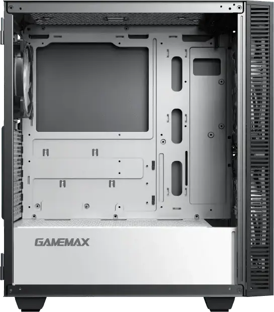 Игровой корпус Gamemax Aero Midi ATX Tower, белый внутренний цвет, закаленное стекло 4мм, 3 ARGB вентилятора (2x200мм, 1x120мм), PWM+ARGB HUB, поддержка ATX/M-ATX/ITX