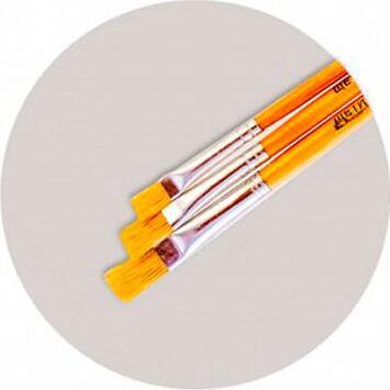 Prostand 7678 Art Brush Set, Stiff Bristle Flat Brushes for Acrylic, Oil and Gouache, Sizes 4, 6, 14, for School and Hobby