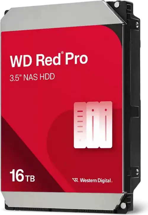 Western Digital WD Red Pro 16TB NAS Hard Drive WD221KFGX, 3.5-inch SATA 6Gb/s, 7200 RPM, 512MB Cache, CMR, RAID-Optimized for NAS Systems