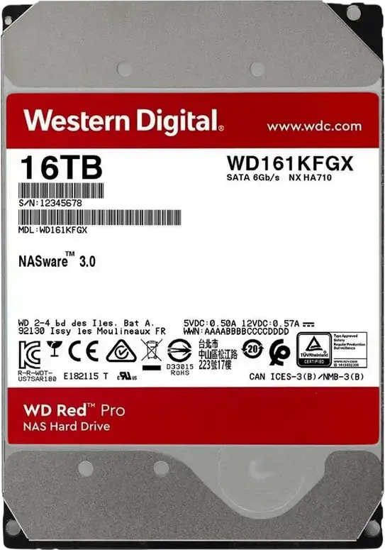 Unitate HDD Western Digital WD Red Pro, 3.5", 16 TB <WD161KFGX>