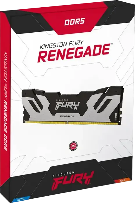 Kingston FURY Renegade DDR5 16GB 6400MHz CL32 RAM KF564C32RS-16 288-Pin DIMM Desktop Memory Intel XMP 3.0 Aluminum Heat Spreader Silver