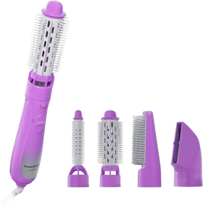 Panasonic EH-KA42 Rotary Hair Styler Hot Air Brush 600W with Ceramic Heads 50mm 38mm Straightening Brush Concentrator Ion Technology Violet