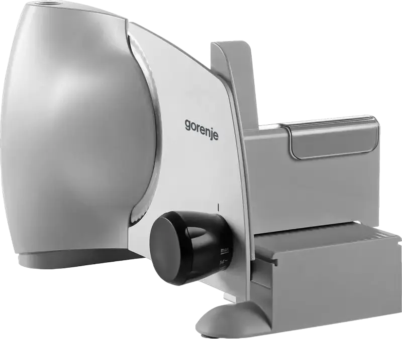 Gorenje R607A Food Slicer, 180W, 17 cm Stainless Steel Solingen Blade, 1-15 mm Adjustable Thickness, Metal and Plastic Housing, Grey