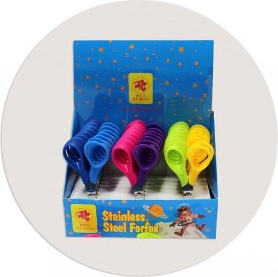 MAS 512 Children's Scissors, 6 cm Stainless Steel Blades with Rounded Safety Tips and Plastic Handle for School and Creative Arts