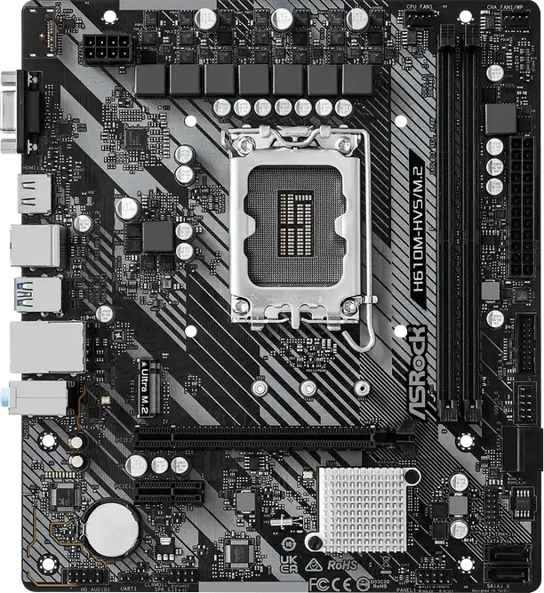 Placă de bază ASRock H610M-HVS/M.2 R2.0, LGA1700, Intel H610, Micro-ATX