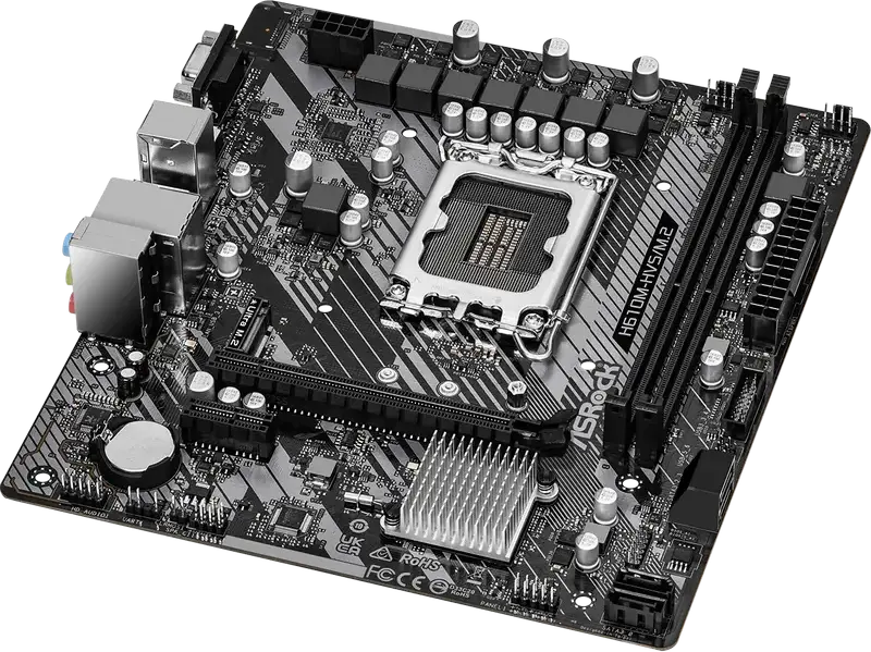 ASRock H610M-HVS/M.2 R2.0 Micro-ATX Motherboard LGA1700 Intel H610 for 12th, 13th, 14th Gen Core, DDR4 3200MHz, PCIe 4.0 x16, Ultra M.2, HDMI 2.1, VGA