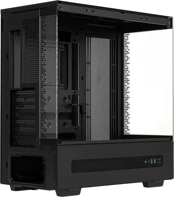 Deepcool CH690 Digital ATX Midi-Tower Fishtank Case, Black, Tempered Glass, Digital Display, Supports Rear Connector Motherboards, 420mm Radiator Support