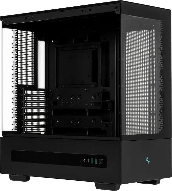 Deepcool CH690 Digital ATX Midi-Tower Fishtank Case, Black, Tempered Glass, Digital Display, Supports Rear Connector Motherboards, 420mm Radiator Support