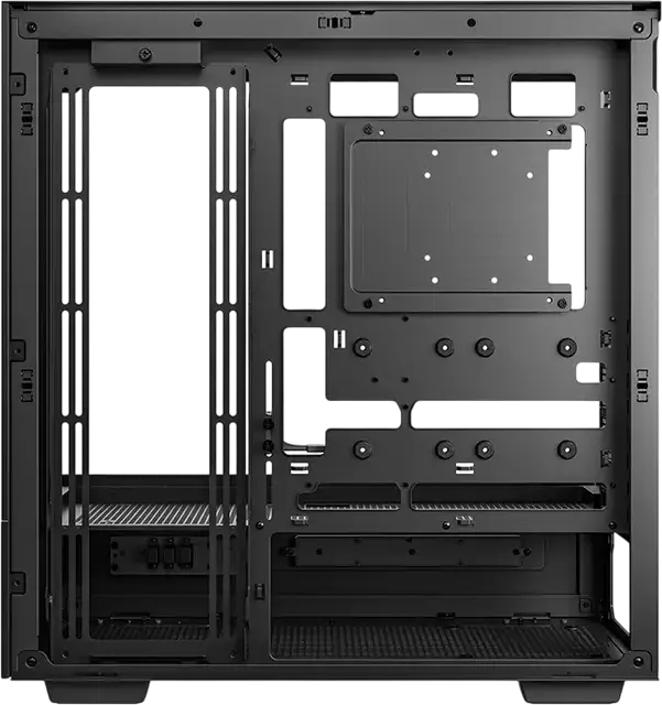 Deepcool CH690 Digital ATX Midi-Tower Fishtank Case, Black, Tempered Glass, Digital Display, Supports Rear Connector Motherboards, 420mm Radiator Support