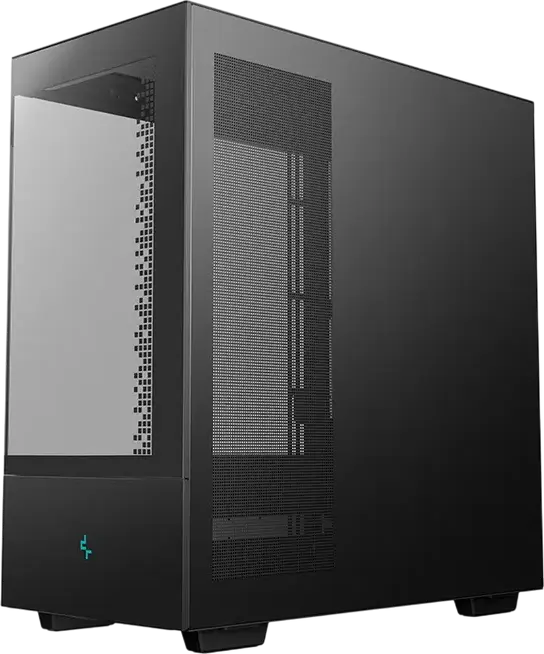 Deepcool CH690 Digital ATX Midi-Tower Fishtank Case, Black, Tempered Glass, Digital Display, Supports Rear Connector Motherboards, 420mm Radiator Support