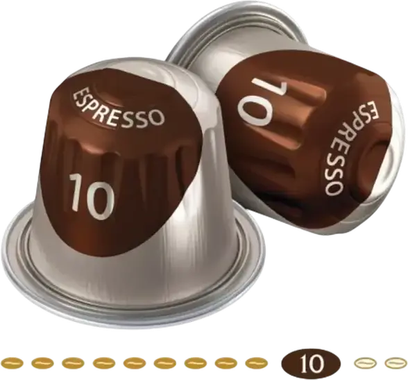 Capsule cafea Jacobs Espresso Intenso pentru masini Nespresso Original, capsule de aluminiu, intensitate 10, espresso puternic cu corp plin 40ml