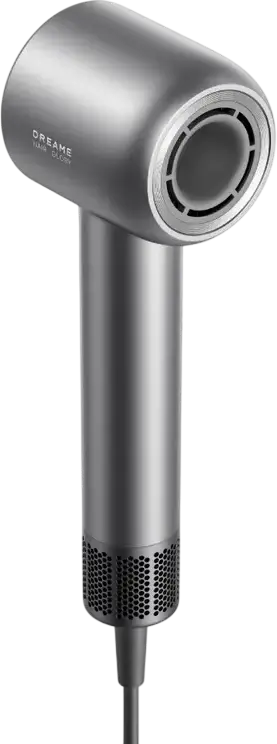 Dreame Hair Glory High-Speed Hair Dryer, 1600W Brushless Motor 110,000 rpm, 300 Million Negative Ions, 4 Temp Settings, Grey, with Diffuser and Concentrator