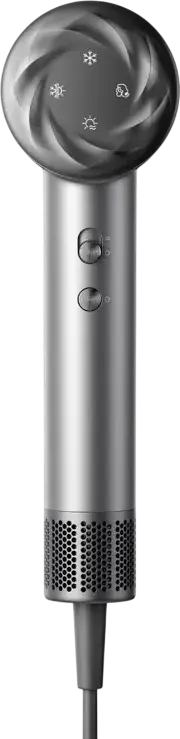 Dreame Hair Glory High-Speed Hair Dryer, 1600W Brushless Motor 110,000 rpm, 300 Million Negative Ions, 4 Temp Settings, Grey, with Diffuser and Concentrator