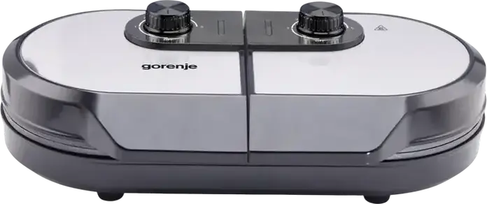 Gorenje WM1400SB Waffle Maker, 1400W, Non-stick Dual-style Plates (Heart & Square), 5 Temperature Modes, Dual Control Knobs, Black