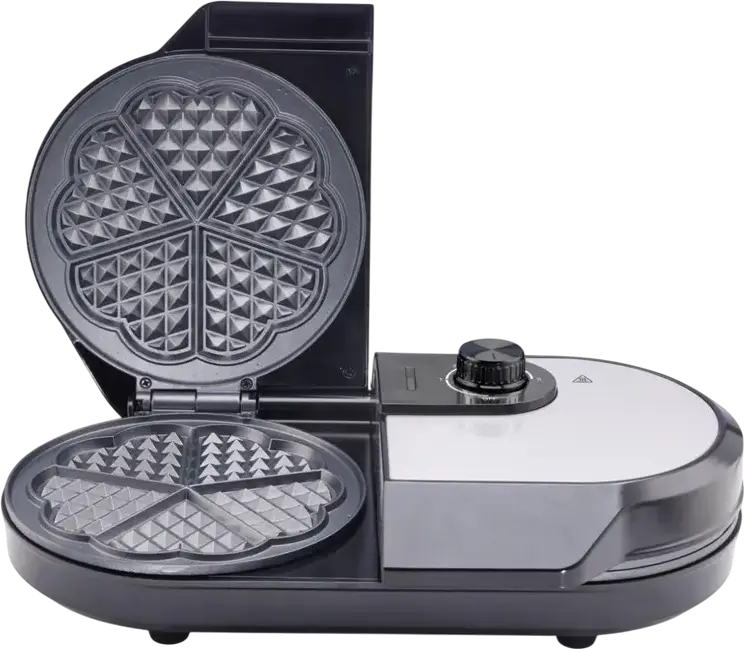 Gorenje WM1400SB Waffle Maker, 1400W, Non-stick Dual-style Plates (Heart & Square), 5 Temperature Modes, Dual Control Knobs, Black