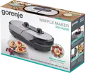 Gorenje WM1400SB Waffle Maker, 1400W, Non-stick Dual-style Plates (Heart & Square), 5 Temperature Modes, Dual Control Knobs, Black