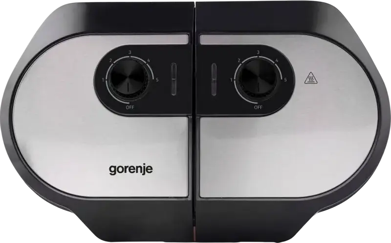 Gorenje WM1400SB Waffle Maker, 1400W, Non-stick Dual-style Plates (Heart & Square), 5 Temperature Modes, Dual Control Knobs, Black