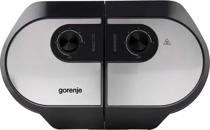 Gorenje WM1400SB Waffle Maker, 1400W, Non-stick Dual-style Plates (Heart & Square), 5 Temperature Modes, Dual Control Knobs, Black