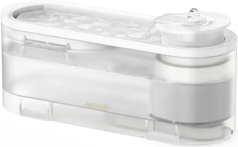 Fântână de Apă Automată pentru Animale Mova WF10 Pro, Capacitate 1.5L, Pompă Wireless, 3 Moduri de Flux, Filtrare Multi-strat, Rezistentă IPX4, Albă