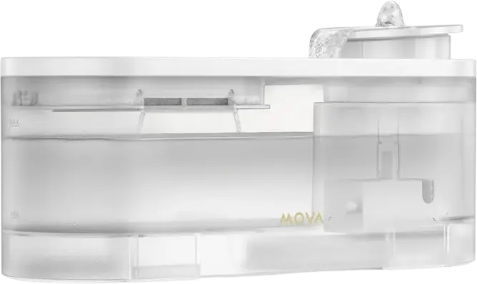 Fântână de Apă Automată pentru Animale Mova WF10 Pro, Capacitate 1.5L, Pompă Wireless, 3 Moduri de Flux, Filtrare Multi-strat, Rezistentă IPX4, Albă