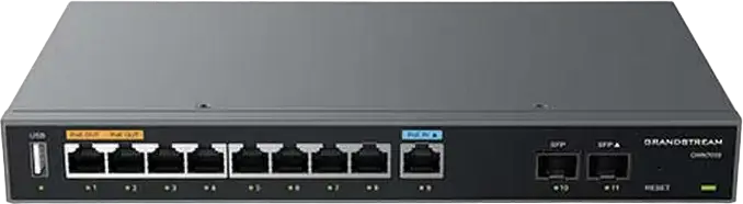 VPN-маршрутизатор Grandstream GWN7003 Multi-WAN Gigabit, 9 портов Gigabit Ethernet, 2 порта SFP 2.5G, 512МБ ОЗУ, поддержка PoE, настольный/настенный, черный