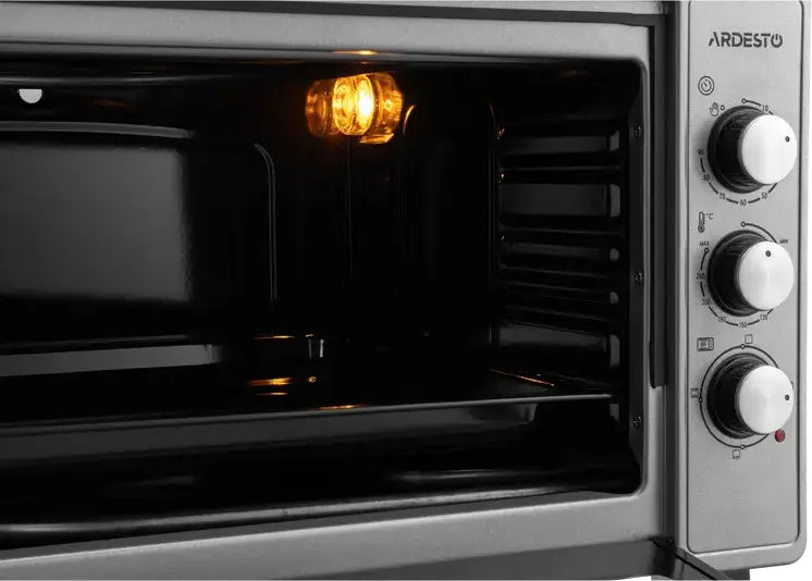 Ardesto MEO-N48GR Freestanding Electric Oven, 48L Capacity, 1700W Power, 50-320°C Temperature Range, Timer with Auto Shut-off, Gray