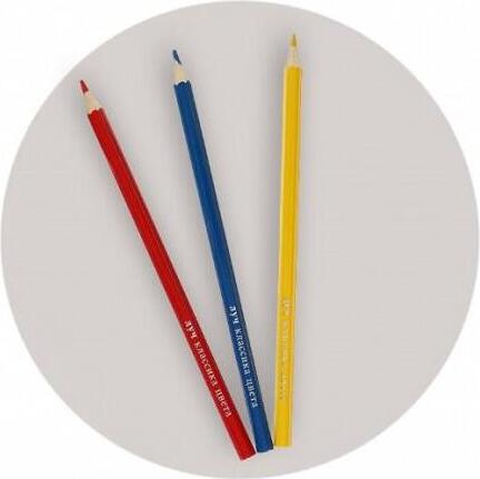 Luch Classica 29C 1709-08 Colored Pencils, Hexagonal Linden Wood Body, 4M Lead Hardness, Break-Resistant, 6 Saturated Colors, Cardboard Box
