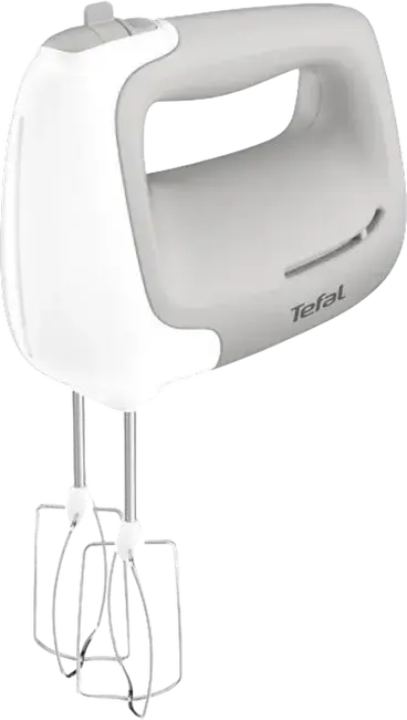 Mixer vertical Tefal Prep'Mix HT450B38, 450W, 5 Viteze cu Mod Turbo, Carcasă Plastic Alb, include 2 Teluri și 2 Cârlige pentru Aluat