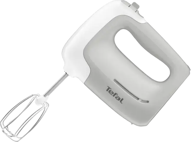 Mixer vertical Tefal Prep'Mix HT450B38, 450W, 5 Viteze cu Mod Turbo, Carcasă Plastic Alb, include 2 Teluri și 2 Cârlige pentru Aluat