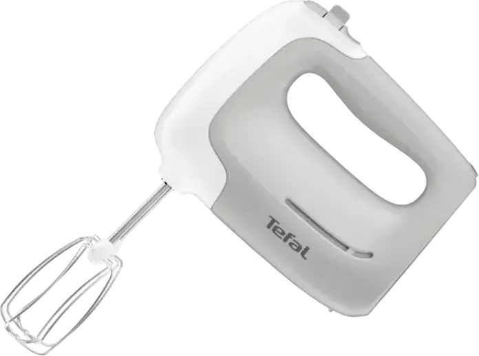 Mixer vertical Tefal Prep'Mix HT450B38, 450W, 5 Viteze cu Mod Turbo, Carcasă Plastic Alb, include 2 Teluri și 2 Cârlige pentru Aluat