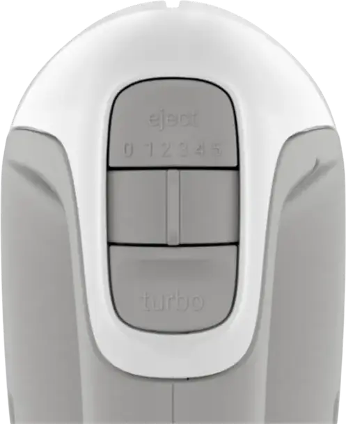 Mixer vertical Tefal Prep'Mix HT450B38, 450W, 5 Viteze cu Mod Turbo, Carcasă Plastic Alb, include 2 Teluri și 2 Cârlige pentru Aluat