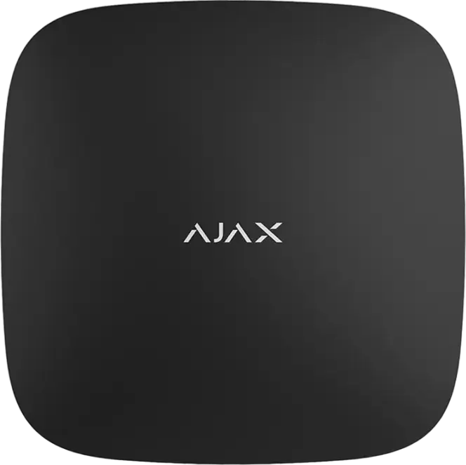 Ajax Hub Smart Alarm Control Panel, Ethernet & GSM 2G, Jeweller Radio Protocol, Support for 100 Devices, Backup Battery, Black
