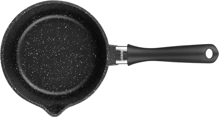 Ardesto AR2412GES Gemini Anzio Cast Aluminum Saucepan with Glass Lid, 1.4L, 16cm, PFLUON Double-Layer Non-Stick Marble Coating, Black