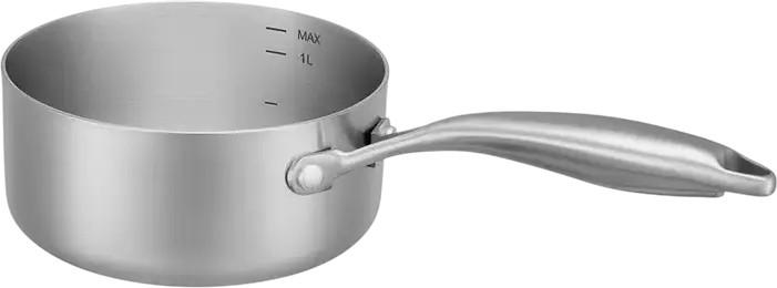 Resto Corvus 95022 Stainless Steel Tri-Ply Saucepan, 1.4L, 16cm Diameter, Induction Compatible, Internal Volume Markings, Grey