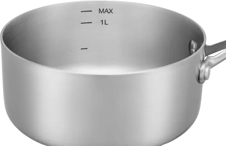 Resto Corvus 95022 Stainless Steel Tri-Ply Saucepan, 1.4L, 16cm Diameter, Induction Compatible, Internal Volume Markings, Grey