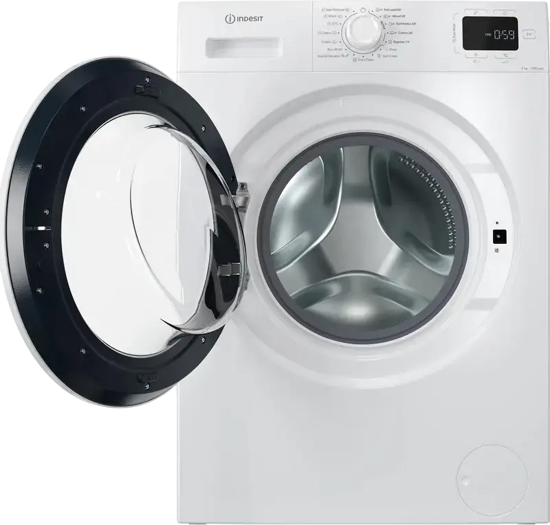 Стиральная машина Indesit IM 642 MY с фронтальной загрузкой, 6 кг, 1200 об/мин, инверторный двигатель, очистка паром, 15 программ, белая