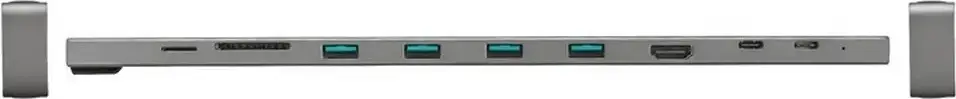 Trust Dalyx 23417 Hub USB-C 10-in-1, Statiune de Andocare din Aluminiu, HDMI, RJ45 LAN, 2x USB-C, 4x USB-A, Sloturi SD si MicroSD, Gri