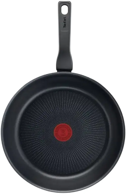 Tiga Tefal C3840653 XL Intense, 28 cm Aluminiu cu Strat Antiaderent Titanium 2X si Indicator Termic Thermo-spot, Fabricata in Franta, Neagra