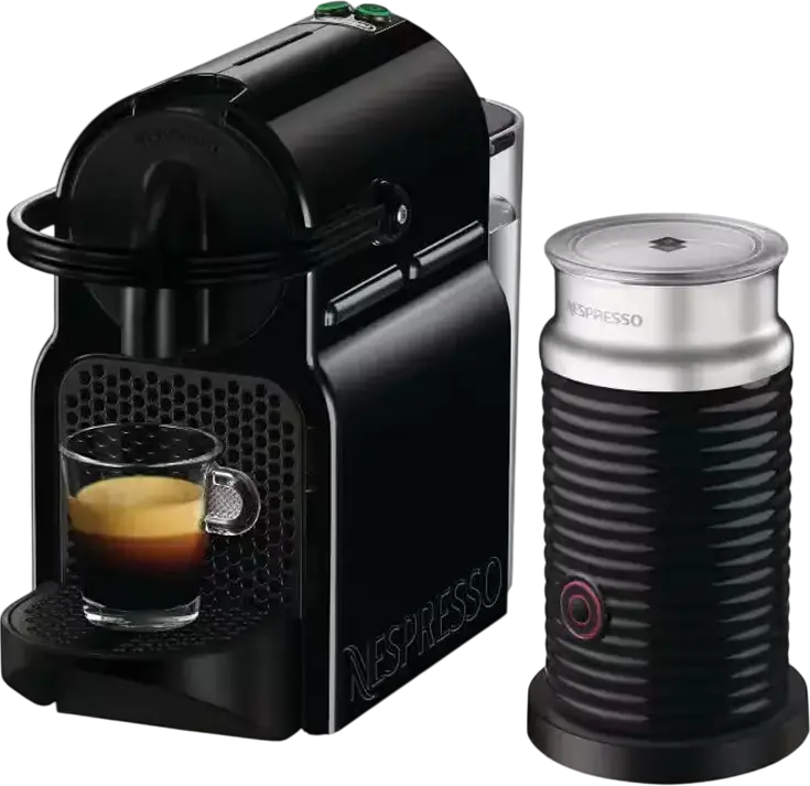 aparat de cafea DeLonghi Inissia EN80 BAE Capsule Nespresso, Pompa 19 Bar, 1260W, Rezervor 0.7L, Negru, cu Spumator de Lapte Aeroccino, Espresso si Lungo